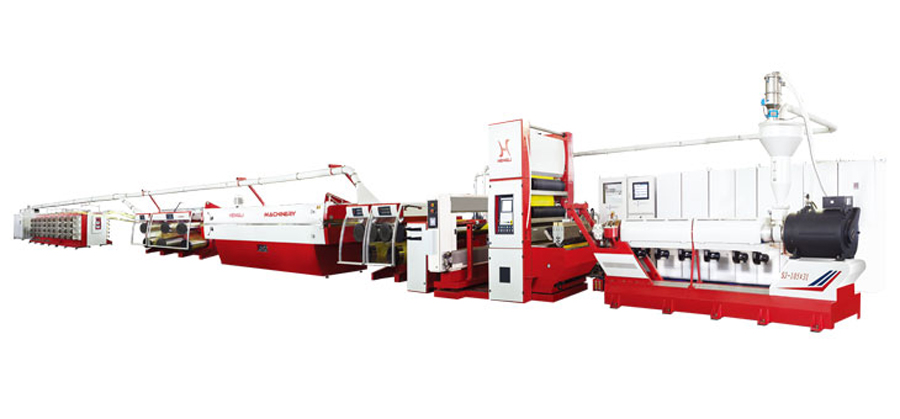 High speed tape stretching line